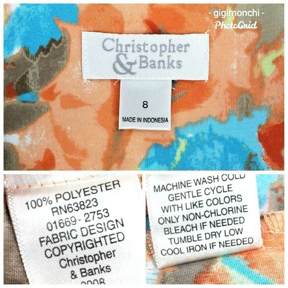 Y2K Multicolor Midi Dress Buttons Front Tie Waist Sleeveless Tie Waist Prairie - Picture 8 of 11